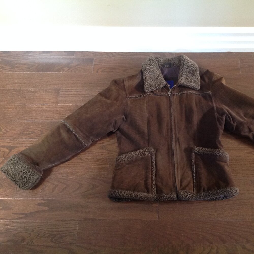 Chocolate Brown Suede Aviator Jacket